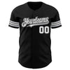 Custom Black White-Gray Authentic Baseball Jersey