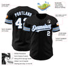 Custom Black White-Light Blue Authentic Baseball Jersey