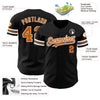 Custom Black Texas Orange-White Authentic Baseball Jersey