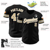 Custom Black Vegas Gold-White Authentic Baseball Jersey