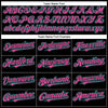 Custom Black Aqua-Pink Authentic Baseball Jersey