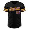 Custom Black Purple-Gold Authentic Baseball Jersey