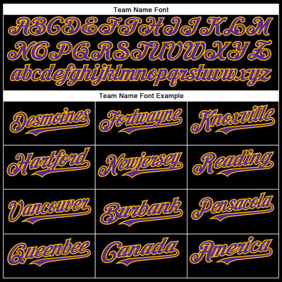 Custom Black Purple-Gold Authentic Baseball Jersey