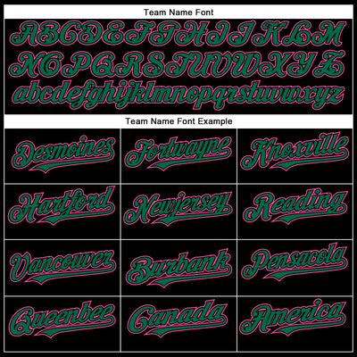 Custom Black Kelly Green-Pink Authentic Baseball Jersey