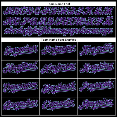 Custom Black Purple-Light Blue Authentic Baseball Jersey