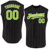 Custom Black White Pinstripe Crimson Authentic Sleeveless Baseball Jersey