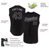 Custom Black Gray Authentic Sleeveless Baseball Jersey