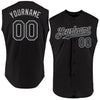 Custom Black Gray Authentic Sleeveless Baseball Jersey