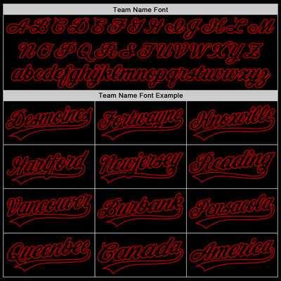 Custom Black Red Authentic Throwback Baseball Jersey