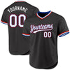 Custom Black Royal-Red Authentic Throwback Baseball Jersey