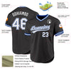 Custom Black White-Royal Authentic Throwback Baseball Jersey