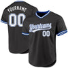 Custom Black White-Royal Authentic Throwback Baseball Jersey