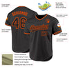 Custom Black Orange Authentic Throwback Baseball Jersey