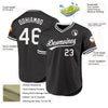 Custom Black White Authentic Throwback Baseball Jersey