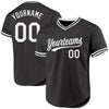 Custom Black White Authentic Throwback Baseball Jersey