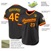 Custom Black Gold-Red Authentic Throwback Baseball Jersey