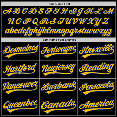 Custom Black Royal-Gold Authentic Throwback Baseball Jersey