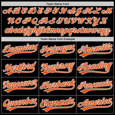 Custom Black Orange-White Authentic Throwback Baseball Jersey