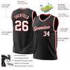 Custom Black White-Red Authentic Throwback Basketball Jersey