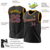 Custom Black Purple-Gold Authentic Throwback Basketball Jersey