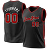 Custom Black Red-White Authentic Throwback Basketball Jersey