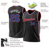 Custom Black Royal-Red Authentic Throwback Basketball Jersey