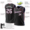 Custom Black Royal-Red Authentic Throwback Basketball Jersey