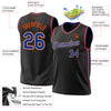 Custom Black Royal-Orange Authentic Throwback Basketball Jersey