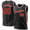 Custom Black Red-White Authentic Throwback Basketball Jersey