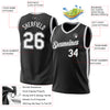 Custom Black White-Gray Authentic Throwback Basketball Jersey