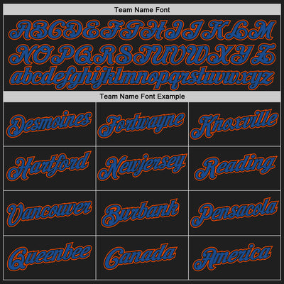 Custom Black Blue-Orange Authentic Throwback Basketball Jersey