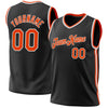 Custom Black Orange-White Authentic Throwback Basketball Jersey