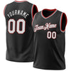 Custom Black Gray-Red Authentic Throwback Basketball Jersey