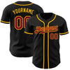 Custom Black Maroon-Gold Authentic Baseball Jersey