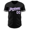 Custom Black White-Purple Authentic Baseball Jersey