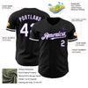 Custom Black White-Purple Authentic Baseball Jersey