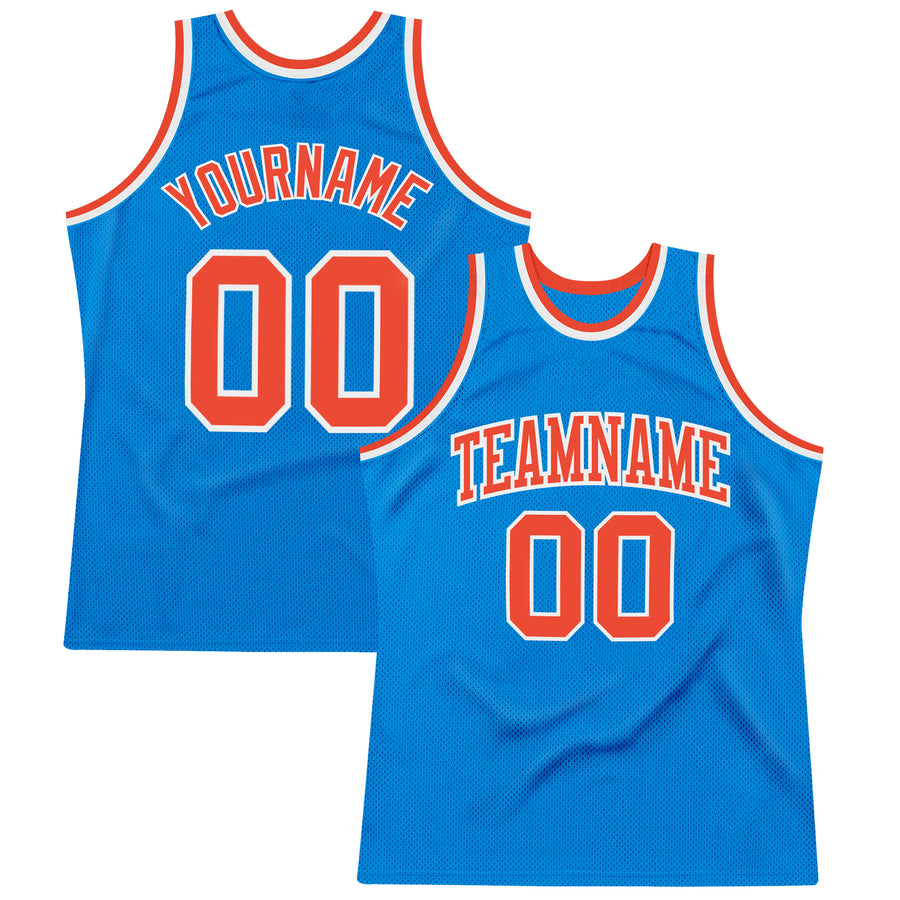 Custom Orange Basketball Jersey Black-White Authentic Throwback