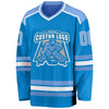 Custom Blue Light Blue-White Hockey Jersey