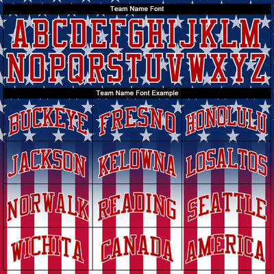 Custom Blue Red-White 3D American Flag Fashion Authentic Baseball Jersey