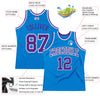 Custom Blue Purple-White Authentic Throwback Basketball Jersey