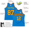 Custom Blue Gold Navy-Orange Authentic Throwback Basketball Jersey