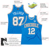 Custom Blue White-Black Authentic Throwback Basketball Jersey