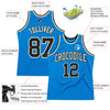 Custom Blue Black-Cream Authentic Throwback Basketball Jersey