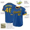 Custom Blue Gold-Black Authentic Throwback Baseball Jersey