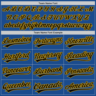 Custom Blue Gold-Black Authentic Throwback Baseball Jersey