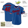 Custom Blue Red-Navy Authentic Throwback Baseball Jersey