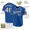 Custom Blue White-Navy Authentic Throwback Baseball Jersey