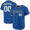 Custom Blue Gray Navy-White Authentic Throwback Baseball Jersey