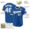 Custom Blue White-Gray Authentic Throwback Baseball Jersey