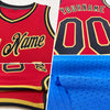 Custom Blue Navy-Gold Authentic Throwback Basketball Jersey